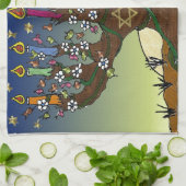 Rosh Hashanah L'Shanah Tovah Tree of Life Menorah Theedoek (Gevouwen)