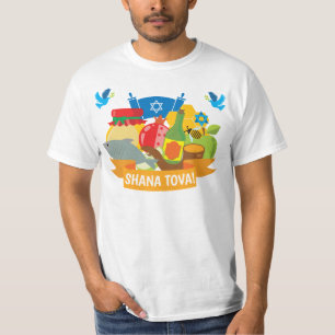 🍯 🍎 Rosh Hashanah met aangepaste tekst T-shirt