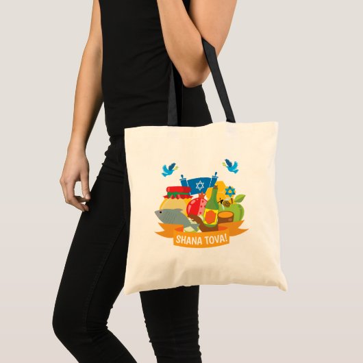 Rosh Hashanah met aangepaste tekst Tote Bag (Voorkant (product))