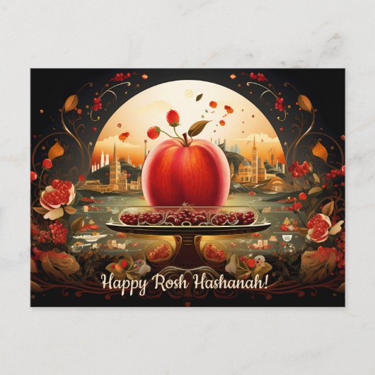✡️ Rosh Hashanah met Koepel van Rock & appel Briefkaart (Voorkant)