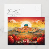 ✡️ Rosh Hashanah met Koepel van Rock & appel Briefkaart (Voorkant / Achterkant)