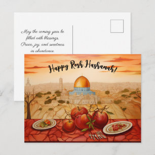 ✡️ Rosh Hashanah met Koepel van Rock & appel Briefkaart