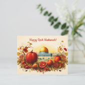 ✡️ Rosh Hashanah met Koepel van Rock & appel Briefkaart (Staand voorkant)