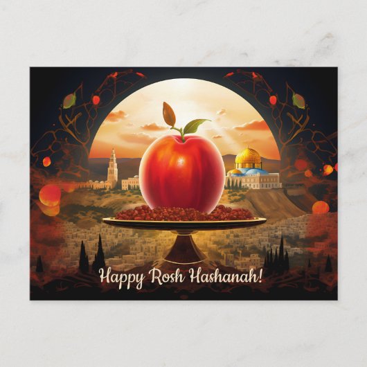 ✡️ Rosh Hashanah met Koepel van Rock & appel Briefkaart (Voorkant)