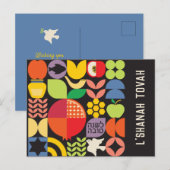 Rosh Hashanah Modern Colorful Post Kaart (Voorkant / Achterkant)