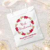 Rosh Hashanah New Year Pomegranate Flower Wreath Bedankzakje (Geknipt)