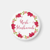 Rosh Hashanah New Year Pomegranate Flower Wreath Magneet (Voorkant)