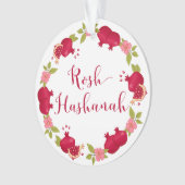 Rosh Hashanah New Year Pomegranate Flower Wreath Ornament (voorkant)