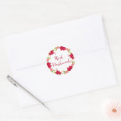 Rosh Hashanah New Year Pomegranate Flower Wreath Ronde Sticker (Envelop)