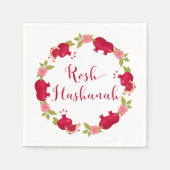Rosh Hashanah New Year Pomegranate Flower Wreath Servet (Voorkant)
