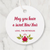 Rosh Hashanah Nieuwjaar Pomegranate Flower Gift La Bedankjes Labels (Achterkant)