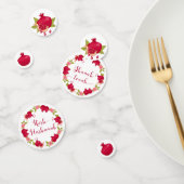 Rosh Hashanah Nieuwjaar Pomegranate Flower Wreate  Confetti (Groep)