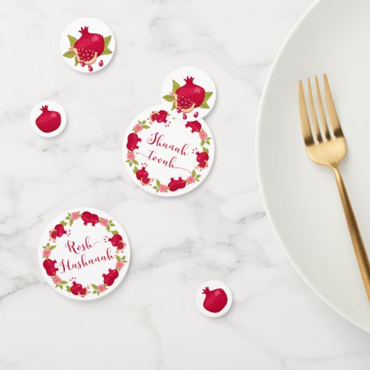 Rosh Hashanah Nieuwjaar Pomegranate Flower Wreate Confetti (Groep)
