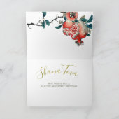 Rosh Hashanah Nieuwjaar Zoete Granaatappel Kaart (Binnen)