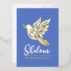 Rosh Hashanah Peace Shalom Dove Joods Nieuwjaar Folie Feestdagenkaart