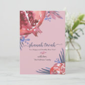 Rosh Hashanah Pomegranate Jwish New Year Card Kaart (Staand voorkant)
