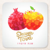 Rosh Hashanah Pomegranate Shana Tova Kartonnen Onderzetters (Voorkant)