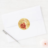 Rosh Hashanah Red Pomegranate Waterverf over goud Ronde Sticker (Envelop)