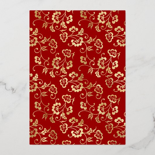 Rosh Hashanah Rood Aquarel Granaatappel Echt Goud Folie Feestdagenkaart (Achterkant)