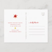 Rosh Hashanah Rood Goud Aquarel Granaatappel Grijs Feestdagenkaart (Achterkant)