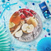 Rosh Hashanah Rustic Artwork of Apples and Honey Papieren Bordje (Feest)