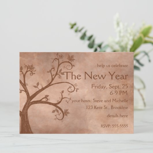 Rosh Hashanah rustieke herfstboom Kaart (Staand voorkant)