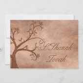 Rosh Hashanah rustieke herfstboom Kaart (Achterkant)