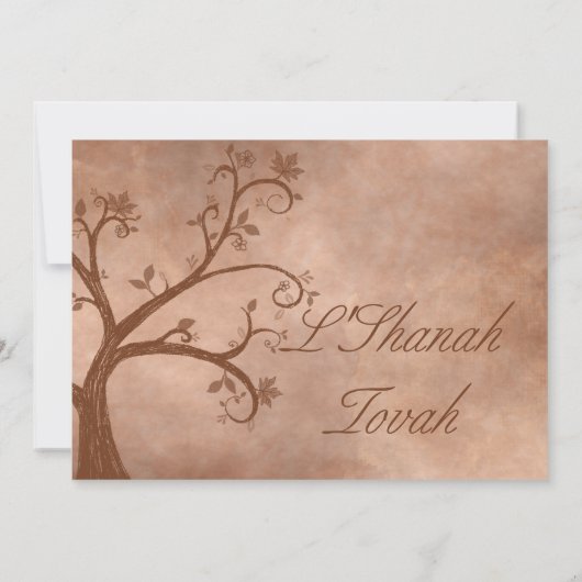 Rosh Hashanah rustieke herfstboom Kaart (Achterkant)