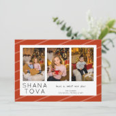 Rosh Hashanah Shana Tova 3 Fotocollage Feestdagenkaart (Staand voorkant)