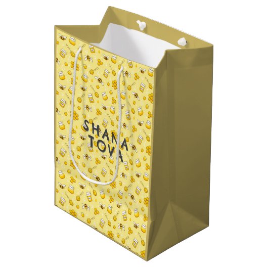 Rosh Hashanah Shana Tova  Leuke Naam Gift Bag Medium Cadeauzakje (Voorkant Gekanteld)