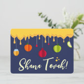 Rosh Hashanah SHANA TOVAH Script Joods Nieuwjaar Feestdagenkaart (Staand voorkant)