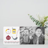 Rosh Hashanah Shofar Apple-fotokaarten - Rood Feestdagenkaart (Staand voorkant)