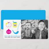 Rosh Hashanah Shofar Apple Pomegranate-fotokaarten Feestdagenkaart (Voorkant / Achterkant)