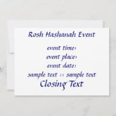 Rosh Hashanah Shofar Kaart (Achterkant)