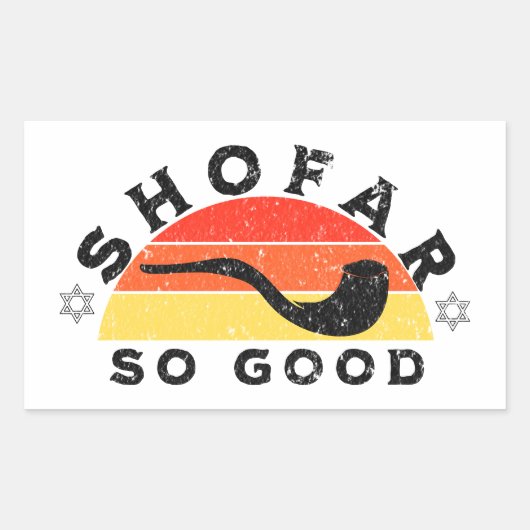 Rosh Hashanah Shofar zo goed grappig woordje Rechthoekige Sticker (Voorkant)