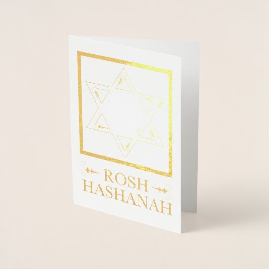 Rosh Hashanah Star van David Gold Foil Folie Kaarten (Voorkant)