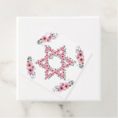 Rosh Hashanah Star van David Pink Flower White Bedankjes Labels (In situ)