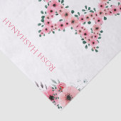 Rosh Hashanah Star van David Pink Flower White Tissuepapier (Detail)