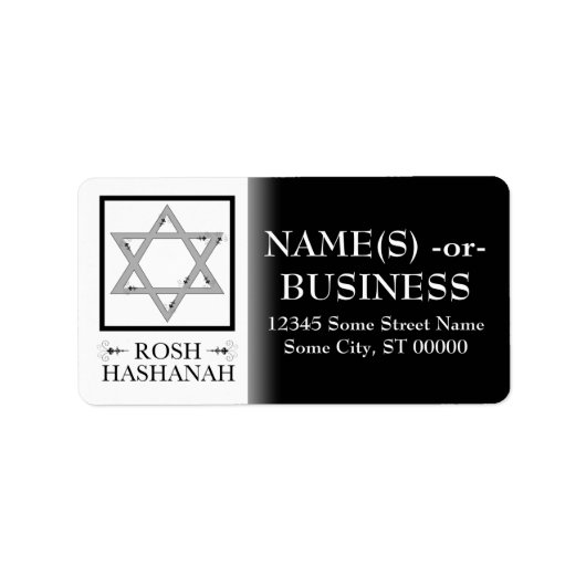 rosh hashanah ( ster van david ) etiket (Voorkant)