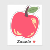 Rosh Hashanah Sweet Fun Red Apple Kiss-cut Vinyl Sticker (Vel)