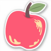 Rosh Hashanah Sweet Fun Red Apple Kiss-cut Vinyl Sticker (Voorkant)