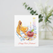 Rosh Hashanah symbolen kunst Feestdagenkaart (Staand voorkant)