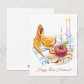 Rosh Hashanah-symbolen kunst Feestdagenkaart (Voorkant / Achterkant)