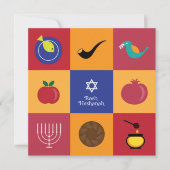Rosh Hashanah Symbols Flat Kaart (Voorkant)