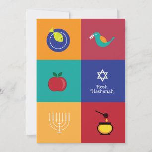 Rosh Hashanah Symbols Flat Kaart