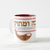 Rosh Hashanah Tweekleurige Koffiemok (Voorkant links)