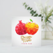 Rosh Hashanah Vakantie Kaart Joods Zoet Nieuwjaar (Staand voorkant)