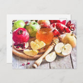Rosh Hashanah Watercolor Apples and Honey Briefkaart (Voorkant / Achterkant)
