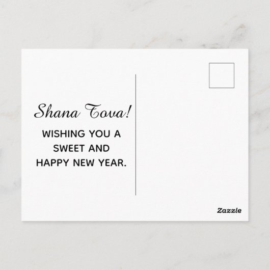 Rosh Hashanah Watercolor Apples and Honey Briefkaart (Achterkant)