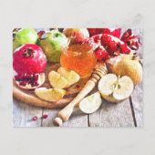 Rosh Hashanah Watercolor Apples and Honey Briefkaart (Voorkant)